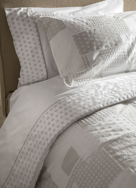 Copripiumino Matrimoniale Fazzini - Cristalli - Bianco - Completo Letto